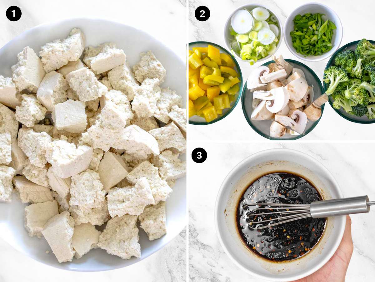 Ingredients preparation for tofu stir fry 2024 | grosskochberg